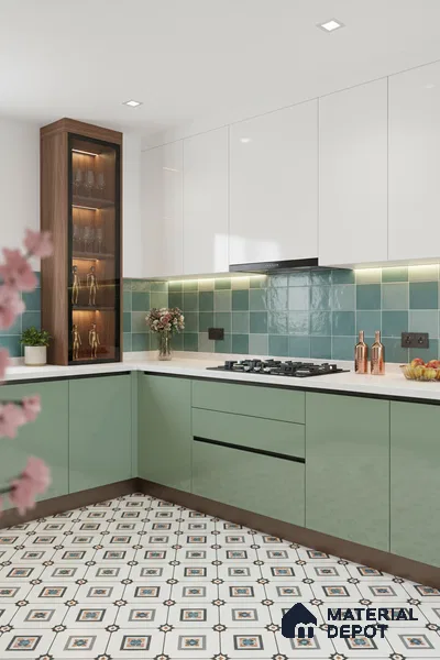 Subway Wall Tile TL 05848 F Tones Twilight Haze 2 ft x 1 ft Ceramic Glossy Finish - 9 mm | Suitable for Bathroom, Kitchen & Backsplashes | Please Expect a Slight Variation of Pattern (Sample)
