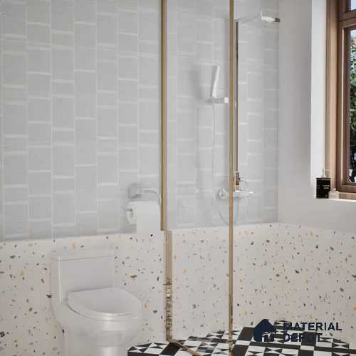 Subway Wall Tile TL 05849 B Tones Azure Dream 2 ft x 1 ft Ceramic Matte Finish - 9 mm | Suitable for Bathroom, Kitchen & Backsplashes | Please Expect a Slight Variation of Pattern