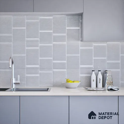 Subway Wall Tile TL 05849 B Tones Azure Dream 2 ft x 1 ft Ceramic Matte Finish - 9 mm | Suitable for Bathroom, Kitchen & Backsplashes | Please Expect a Slight Variation of Pattern