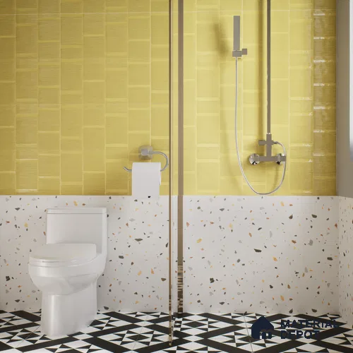 Subway Wall Tile TL 05849 D Tones Amber Sunset 2 ft x 1 ft Ceramic Matte Finish - 9 mm | Suitable for Bathroom, Kitchen & Backsplashes | Please Expect a Slight Variation of Pattern