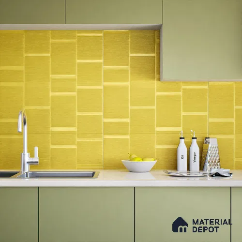 Subway Wall Tile TL 05849 D Tones Amber Sunset 2 ft x 1 ft Ceramic Matte Finish - 9 mm | Suitable for Bathroom, Kitchen & Backsplashes | Please Expect a Slight Variation of Pattern