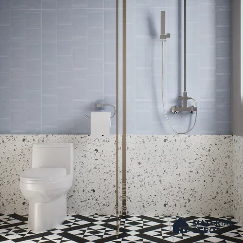 Subway Wall Tile TL 05849 E Tones Sapphire Wave 2 ft x 1 ft Ceramic Matte Finish - 9 mm | Suitable for Bathroom, Kitchen & Backsplashes | Please Expect a Slight Variation of Pattern