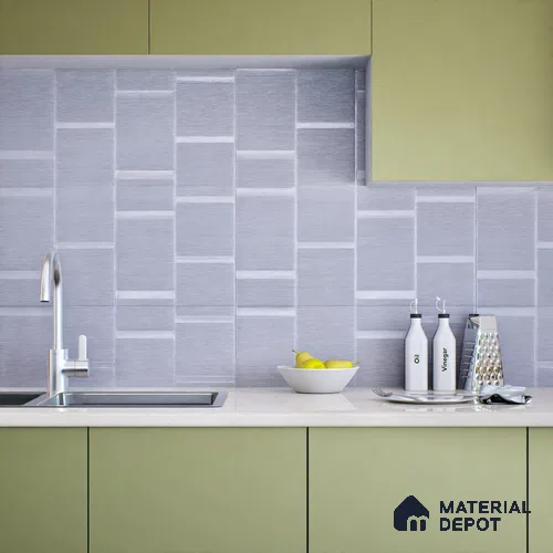 Subway Wall Tile TL 05849 E Tones Sapphire Wave 2 ft x 1 ft Ceramic Matte Finish - 9 mm | Suitable for Bathroom, Kitchen & Backsplashes | Please Expect a Slight Variation of Pattern