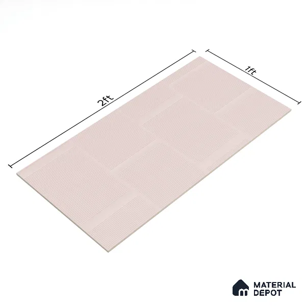 Subway Wall Tile TL 05849 Tones Stone Whisper 2 ft x 1 ft Ceramic Matte Finish - 9 mm | Suitable for Bathroom, Kitchen & Backsplashes | Please Expect a Slight Variation of Pattern
