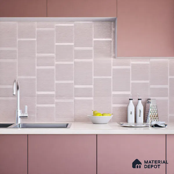 Subway Wall Tile TL 05849 Tones Stone Whisper 2 ft x 1 ft Ceramic Matte Finish - 9 mm | Suitable for Bathroom, Kitchen & Backsplashes | Please Expect a Slight Variation of Pattern