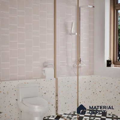 Subway Wall Tile TL 05849 Tones Stone Whisper 2 ft x 1 ft Ceramic Matte Finish - 9 mm | Suitable for Bathroom, Kitchen & Backsplashes | Please Expect a Slight Variation of Pattern