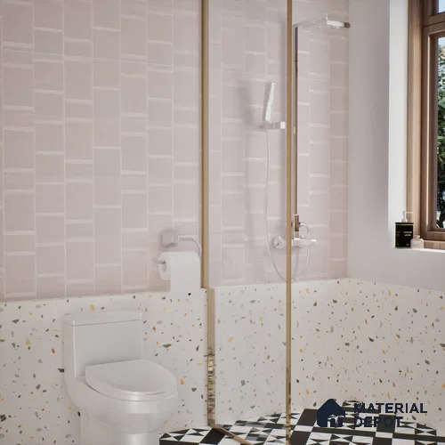 Subway Wall Tile TL 05849 Tones Stone Whisper 2 ft x 1 ft Ceramic Matte Finish - 9 mm | Suitable for Bathroom, Kitchen & Backsplashes | Please Expect a Slight Variation of Pattern