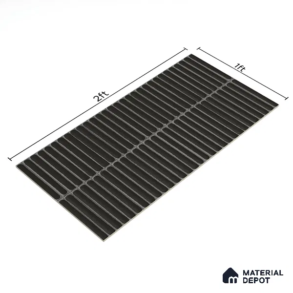 Subway Wall Tile TL 05850 B Tones Jet Noir 2 ft x 1 ft Ceramic Glossy Finish - 9 mm | Suitable for Bathroom, Kitchen & Backsplashes | Please Expect a Slight Variation of Pattern