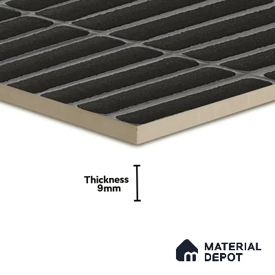 Subway Wall Tile TL 05850 B Tones Jet Noir 2 ft x 1 ft Ceramic Glossy Finish - 9 mm | Suitable for Bathroom, Kitchen & Backsplashes | Please Expect a Slight Variation of Pattern
