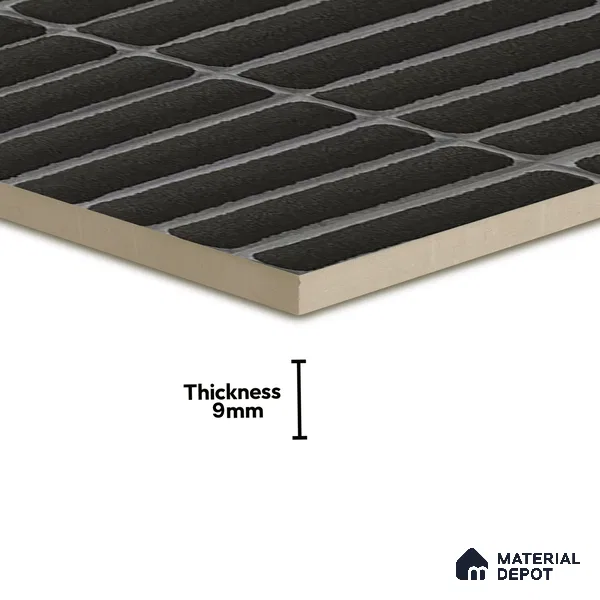 Subway Wall Tile TL 05850 B Tones Jet Noir 2 ft x 1 ft Ceramic Glossy Finish - 9 mm | Suitable for Bathroom, Kitchen & Backsplashes | Please Expect a Slight Variation of Pattern