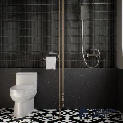 Subway Wall Tile TL 05850 B Tones Jet Noir 2 ft x 1 ft Ceramic Glossy Finish - 9 mm | Suitable for Bathroom, Kitchen & Backsplashes | Please Expect a Slight Variation of Pattern