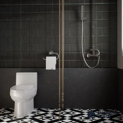Subway Wall Tile TL 05850 B Tones Jet Noir 2 ft x 1 ft Ceramic Glossy Finish - 9 mm | Suitable for Bathroom, Kitchen & Backsplashes | Please Expect a Slight Variation of Pattern
