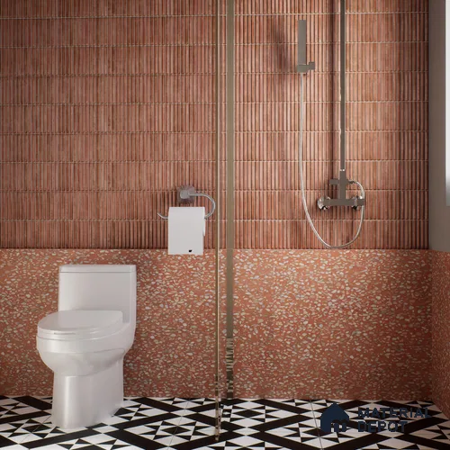 Subway Wall Tile TL 05850 C Tones Rose Quartz 2 ft x 1 ft Ceramic Glossy Finish - 9 mm | Suitable for Bathroom, Kitchen & Backsplashes | Please Expect a Slight Variation of Pattern