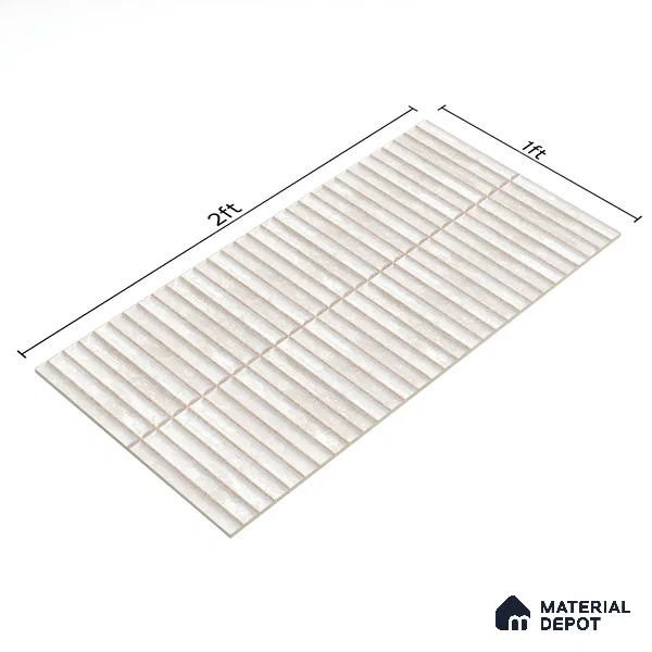 Subway Wall Tile TL 05850 D Tones Snow Drift 2 ft x 1 ft Ceramic Glossy Finish - 9 mm | Suitable for Bathroom, Kitchen & Backsplashes | Please Expect a Slight Variation of Pattern