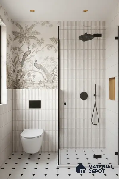 Subway Wall Tile TL 05850 D Tones Snow Drift 2 ft x 1 ft Ceramic Glossy Finish - 9 mm | Suitable for Bathroom, Kitchen & Backsplashes | Please Expect a Slight Variation of Pattern
