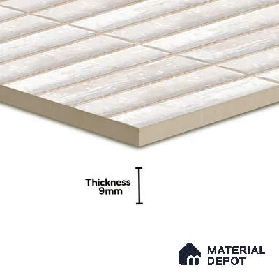 Subway Wall Tile TL 05850 D Tones Snow Drift 2 ft x 1 ft Ceramic Glossy Finish - 9 mm | Suitable for Bathroom, Kitchen & Backsplashes | Please Expect a Slight Variation of Pattern