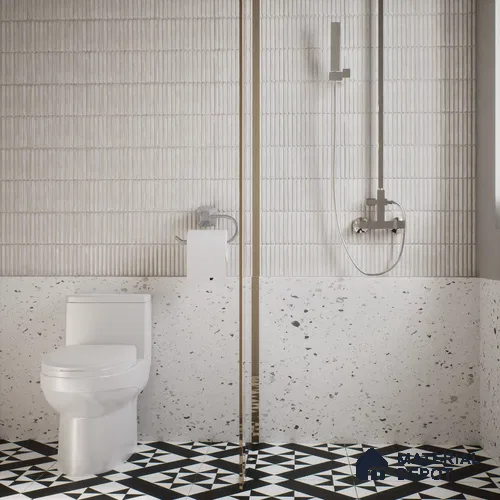 Subway Wall Tile TL 05850 D Tones Snow Drift 2 ft x 1 ft Ceramic Glossy Finish - 9 mm | Suitable for Bathroom,Kitchen & Backsplashes | Image 06