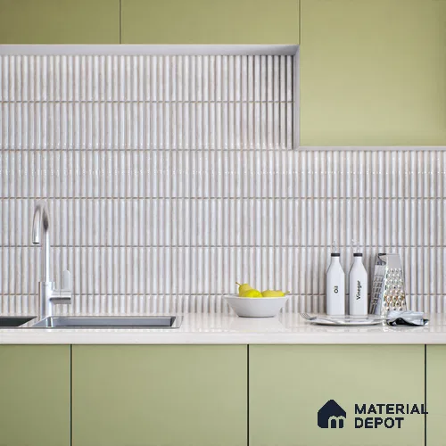 Subway Wall Tile TL 05850 D Tones Snow Drift 2 ft x 1 ft Ceramic Glossy Finish - 9 mm | Suitable for Bathroom, Kitchen & Backsplashes | Please Expect a Slight Variation of Pattern