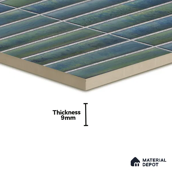 Subway Wall Tile TL 05850 E Tones Sky Bliss 2 ft x 1 ft Ceramic Glossy Finish - 9 mm | Suitable for Bathroom, Kitchen & Backsplashes | Please Expect a Slight Variation of Pattern