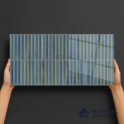 Subway Wall Tile TL 05850 E Tones Sky Bliss 2 ft x 1 ft Ceramic Glossy Finish - 9 mm | Suitable for Bathroom, Kitchen & Backsplashes | Please Expect a Slight Variation of Pattern