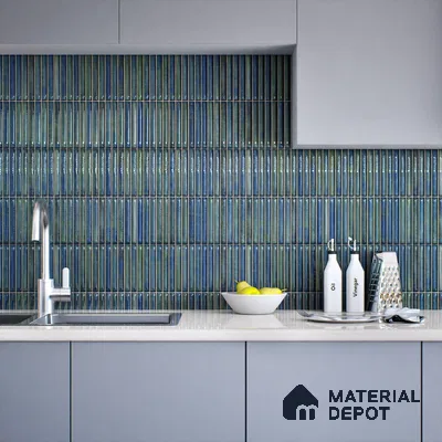 Subway Wall Tile TL 05850 E Tones Sky Bliss 2 ft x 1 ft Ceramic Glossy Finish - 9 mm | Suitable for Bathroom, Kitchen & Backsplashes | Please Expect a Slight Variation of Pattern