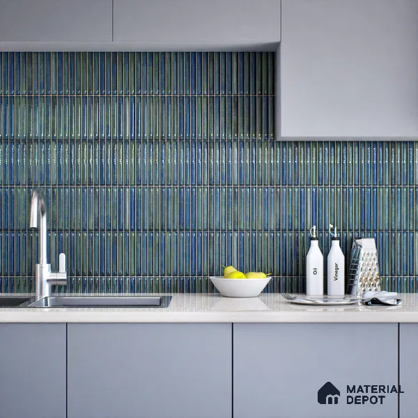 Subway Wall Tile TL 05850 E Tones Sky Bliss 2 ft x 1 ft Ceramic Glossy Finish - 9 mm | Suitable for Bathroom, Kitchen & Backsplashes | Please Expect a Slight Variation of Pattern