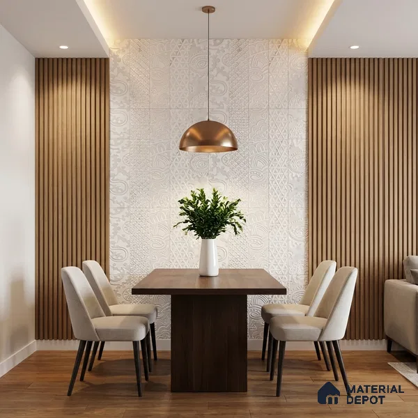 Subway Wall & Floor Handmade Tile TL 05862 C Paisley Swirls Pearl Paisley 297 mm x 72 mm Vitrified - 9 mm | 4 Random Patterns | Suitable For Kitchen, Accent/Feature Wall, Bathroom