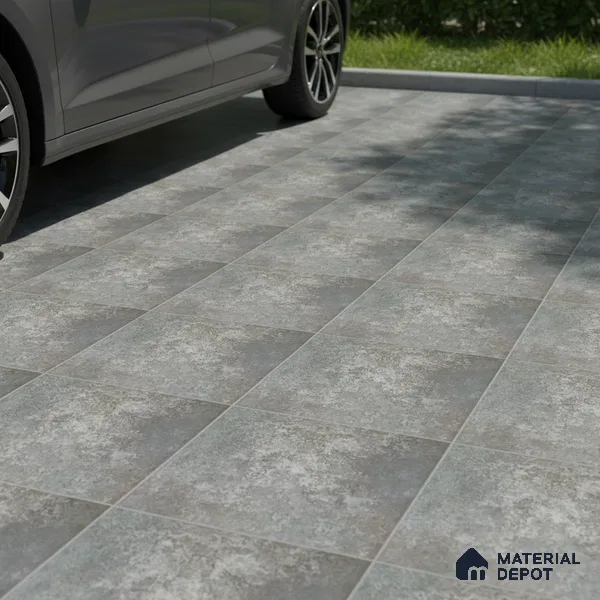 TL 05885 Rustic Green 400x400 mm Matte Finish Anti Skid Vitrified Parking Tile - 12 mm | Pattern Alignment May Vary | 2-3 mm Spacer is Mandatory