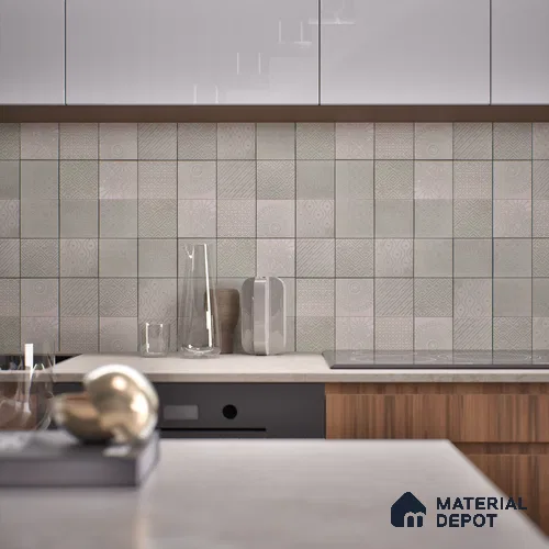Subway Handcrafted Wall Tile TL 05892 Spactra 96 mm x 96 mm Matte Finish Vitrified Tile - 9 mm | Random Designs & Patterns | Suitable For Kitchen, Accent/Feature Wall, Bathroom