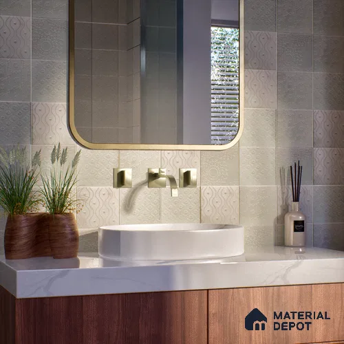 Subway Handcrafted Wall Tile TL 05892 Spactra 96 mm x 96 mm Matte Finish Vitrified Tile - 9 mm | Random Designs & Patterns | Suitable For Kitchen, Accent/Feature Wall, Bathroom