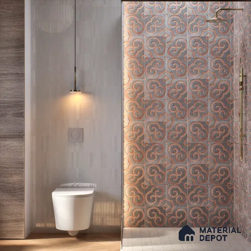 Metallic Wall Tile TL 05897 Arte 197 mm x 197 mm Vitrified - 9 mm | Precious Metal | Suitable For Dry Area, Living Room, Bedroom