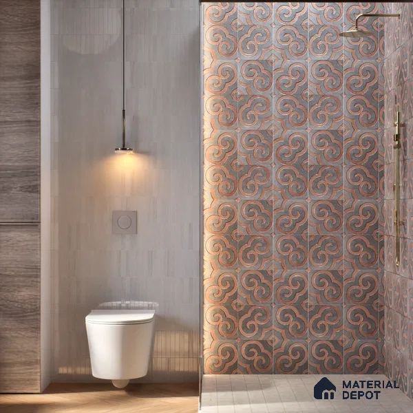 Metallic Wall Tile TL 05897 Arte 197 mm x 197 mm Vitrified - 9 mm | Precious Metal | Suitable For Dry Area, Living Room, Bedroom