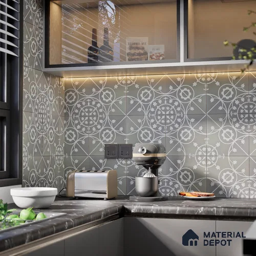 Patterned Wall Tile TL 05899 Infinity 197 mm x 197 mm Vitrified - 9 mm | Handcrafted | Suitable For Living Room, Bedroom, Kitchen | Please Expect a Slight Variation of Pattern
