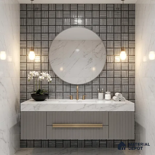 Mosaic Wall Tile TL 05900 Kintsugi 297 mm x 297 mm Vitrified - 9 mm | Suitable For Kitchen Backspalsh, Accent/Feature Wall | Random Design