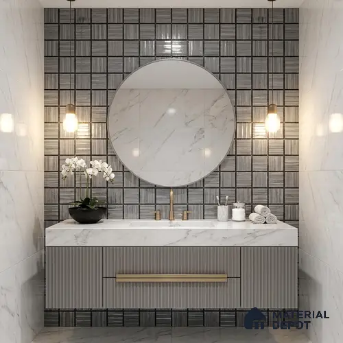Mosaic Wall & Floor Tile TL 05900 KINTSUGI 297 mm x 297 mm Vitrified - 9 mm | Suitable For Living Room, Bedroom, Kitchen | Random Design