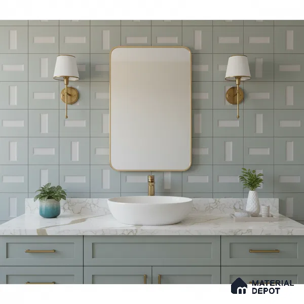 Mosaic Wall & Floor Tile TL 05901 B Flicker 297 mm x 297 mm Vitrified - 9 mm | Handcrafted | Suitable For Living Room, Bedroom, Kitchen