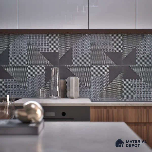 Patterned Wall & Floor Tile TL 05902 Origami 297 mm x 297 mm Vitrified - 9 mm | Suitable For Wet Area, Living Room, Bedroom, Kitchen