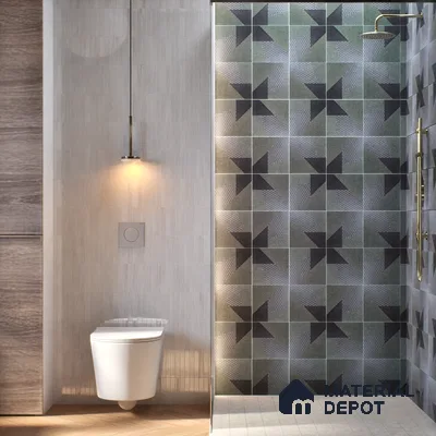 Patterned Wall & Floor Tile TL 05902 Origami 297 mm x 297 mm Vitrified - 9 mm | Suitable For Wet Area, Living Room, Bedroom, Kitchen