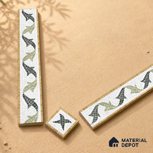 Moroccan Tile Border TL 05909 B Spatial Accent Series 2 x 2 inch Vitrified Matte Finish Center Tile - 9 mm | Suitable for Decorative Highlighter Border