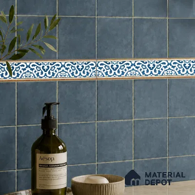 Moroccan Tile Border TL 05910 Spatial Accent Series 1 ft x 2 inch Vitrified Matte Finish Tile Border - 9 mm | Suitable for Decorative Highlighter Border