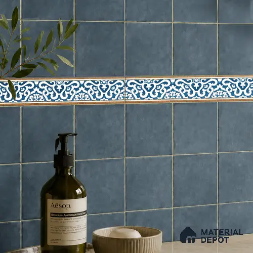 Moroccan Tile Border TL 05910 Spatial Accent Series 1 ft x 2 inch Vitrified Matte Finish Tile Border - 9 mm | Suitable for Decorative Highlighter Border