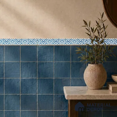 Moroccan Tile Border TL 05910 Spatial Accent Series 1 ft x 2 inch Vitrified Matte Finish Tile Border - 9 mm | Suitable for Decorative Highlighter Border