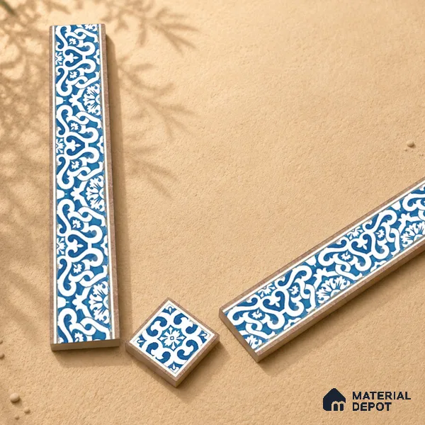 Moroccan Tile Border TL 05910 Spatial Accent Series 1 ft x 2 inch Vitrified Matte Finish Tile Border - 9 mm | Suitable for Decorative Highlighter Border