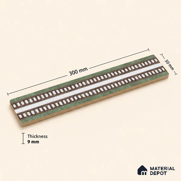 Patterned Tile Border TL 05911 Spatial Accent Series 1 ft x 2 inch Vitrified Matte Finish Tile Border - 9 mm | Suitable for Decorative Highlighter Border
