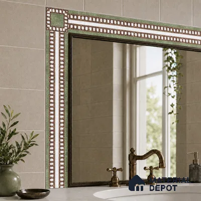 Patterned Tile Border TL 05911 Spatial Accent Series 1 ft x 2 inch Vitrified Matte Finish Tile Border - 9 mm | Suitable for Decorative Highlighter Border