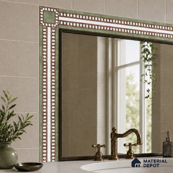 Patterned Tile Border TL 05911 Spatial Accent Series 1 ft x 2 inch Vitrified Matte Finish Tile Border - 9 mm | Suitable for Decorative Highlighter Border