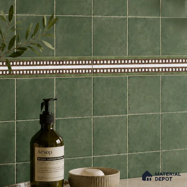 Patterned Tile Border TL 05911 Spatial Accent Series 1 ft x 2 inch Vitrified Matte Finish Tile Border - 9 mm | Suitable for Decorative Highlighter Border