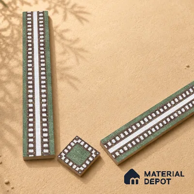 Patterned Tile Border TL 05911 Spatial Accent Series 1 ft x 2 inch Vitrified Matte Finish Tile Border - 9 mm | Suitable for Decorative Highlighter Border