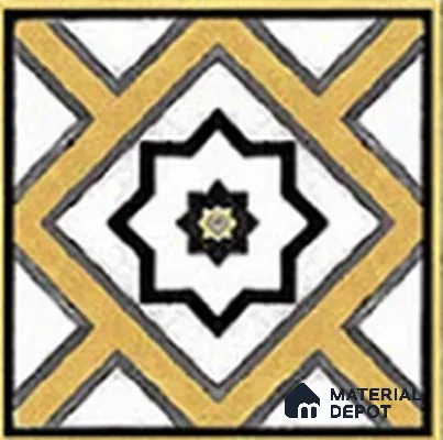 Moroccan Tile Border TL 05912 B Spatial Accent Series 2 x 2 inch Vitrified Matte Finish Center Tile - 9 mm | Suitable for Decorative Highlighter Border