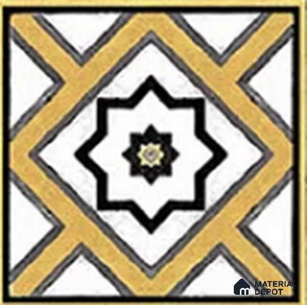 Moroccan Tile Border TL 05912 B Spatial Accent Series 2 x 2 inch Vitrified Matte Finish Center Tile - 9 mm | Suitable for Decorative Highlighter Border